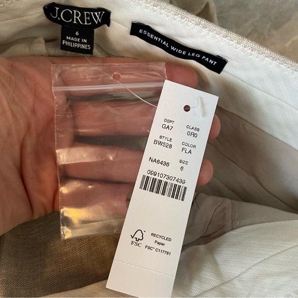 J. Crew - Wide-leg essential pant in linen - Flax Size 6 BW528 - NWT unopened - Picture 6 of 12